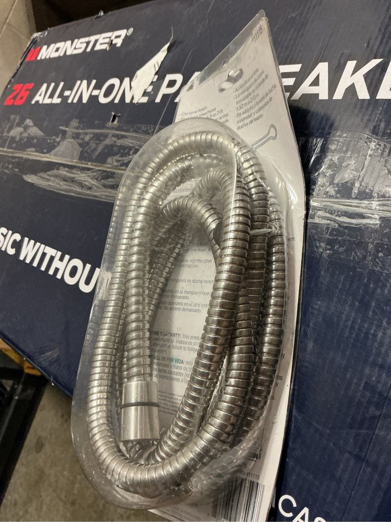 Condition photo showing As Is for project source chrome 84-in universal shower hose