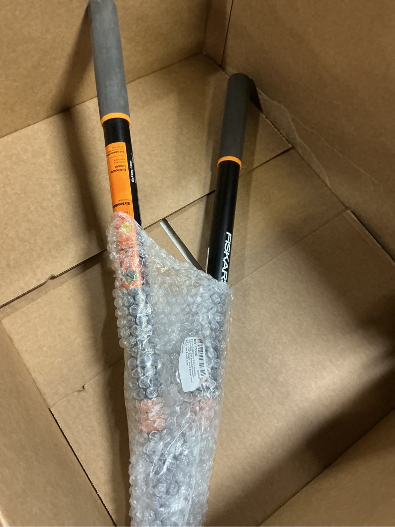 Condition photo showing Good Condition for fiskars loppers for tree trimming, heavy duty, with extendable handle (24.5"-37" range), sharp bypass steel blade tree branch cutter up to 1.5-inch diameter cut capacity 25-37" extendable bypass