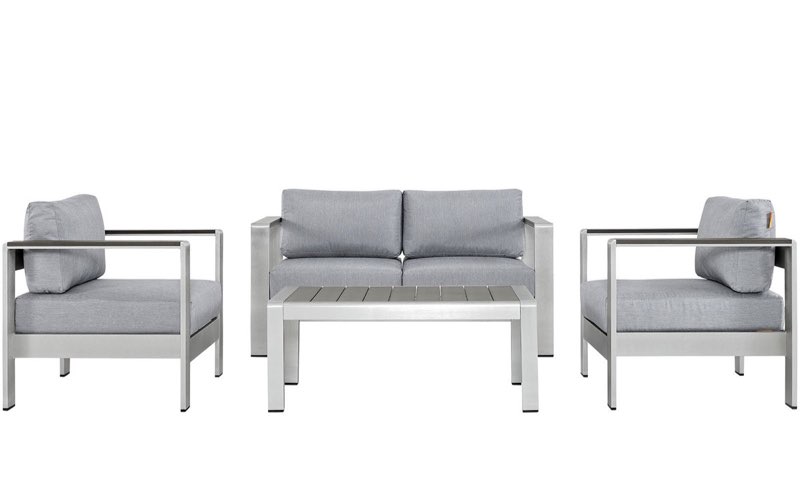 Alfonso 4-Piece Aluminum Patio Sofa Set ( incomplete box 3 of 3 ) 