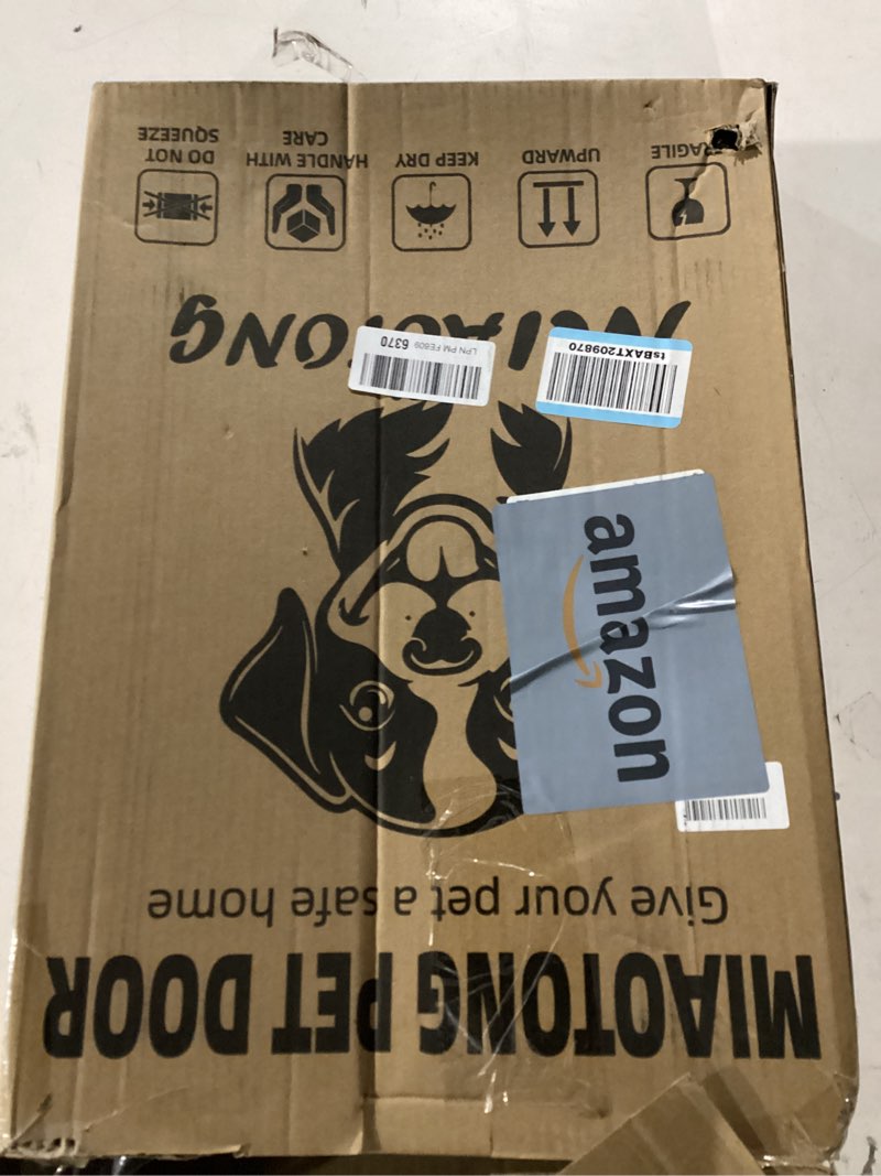 Condition photo showing Good Condition for 3-Flap Steel Large Dog Door for Exterior Doors with Sliding Lock Panel, Energy-Efficient Insulated Pet Door, Extreme Weather Doggy Door with Telescoping Tunnel, Never Rust?Pets Up to 100 Lb? Large for Door