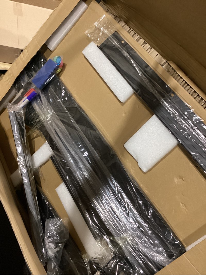 Condition photo showing Good Condition for fortuno magnetic mobile whiteboard 48"x36", rolling double sided dry erase board with stand, reversible adjustable height/angle easel white board on wheels 4' x 3' for office classroom home, black black 48" x 36"
