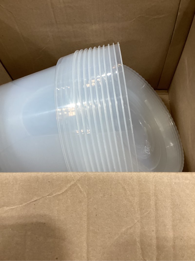 Condition photo showing Good Condition for 10 Pack 10 Inch Clear Nursery Pots with Saucers, Transparent Sturdy Plastic Plant Pots, Large Gardening Pots with Drainage Hole, Planting Starter Pot for Indoor Outdoor Flowers Herbs Vegetables Clear 10 Inch 10 Pack