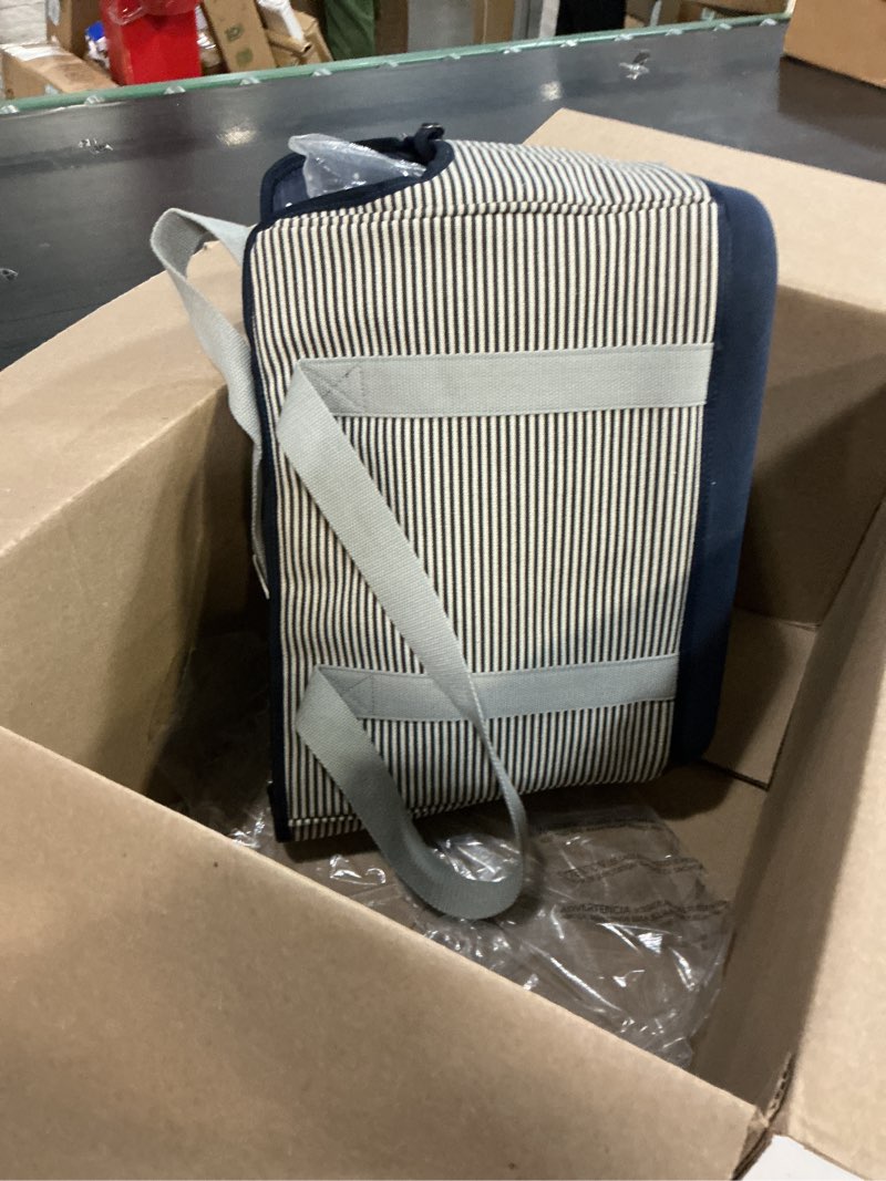 Condition photo showing Good Condition for Deluxe Soft Cat Carrier (Navy Blue) & Dog Travel – Foldable, Spacious Pet Bag for Travel & Car Trips – TSA Approved, Locking Zippers, Great for Kittens, Small Dogs & Cats