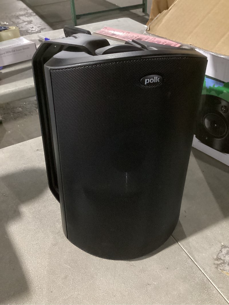 Condition photo showing As Is for polk audio atrium 8 outdoor speaker with powerful bass (each, black), all-weather durability, broad sound coverage, speed-lock mounting system black 1 speaker atrium 8