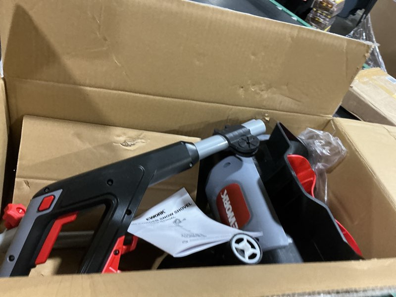 Condition photo showing As Is for EWORK Corded Snow Shovel 11-Inch 1200W 10A Powerful Electric Snow Shovels, 6-Inch Clearing Depth, 23-Foot Max Throw Distance, Power Snow Blower for Driveway, Steps, Sidewalk, Porch 1200W 10A Corded Snow Shovel