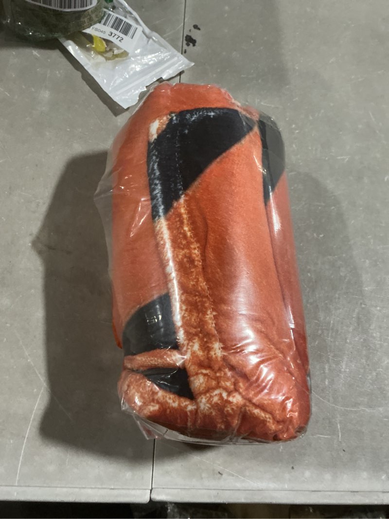 Condition photo showing Good Condition for 60" round sports throw blanket, soft flannel with storage cover, as a throw pillow, cushions, baseball tennis soccer basketball novelty blanket for sports fan birthday senior night gift (basketball)