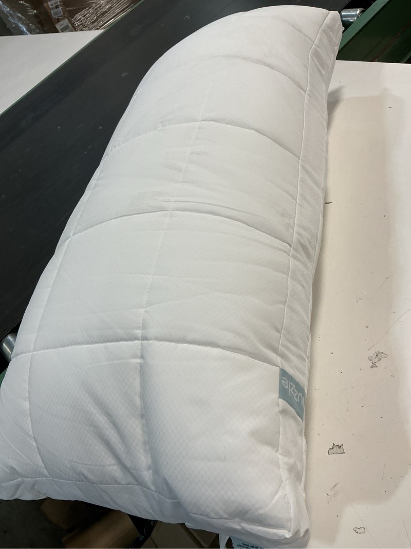 Condition photo showing As Is for nuzzle adjustable pillow for side sleepers, luxury king size bed pillow hotel collection - best adjust height soft firm pillow for back, stomach or side sleepers king size (set of 1) white