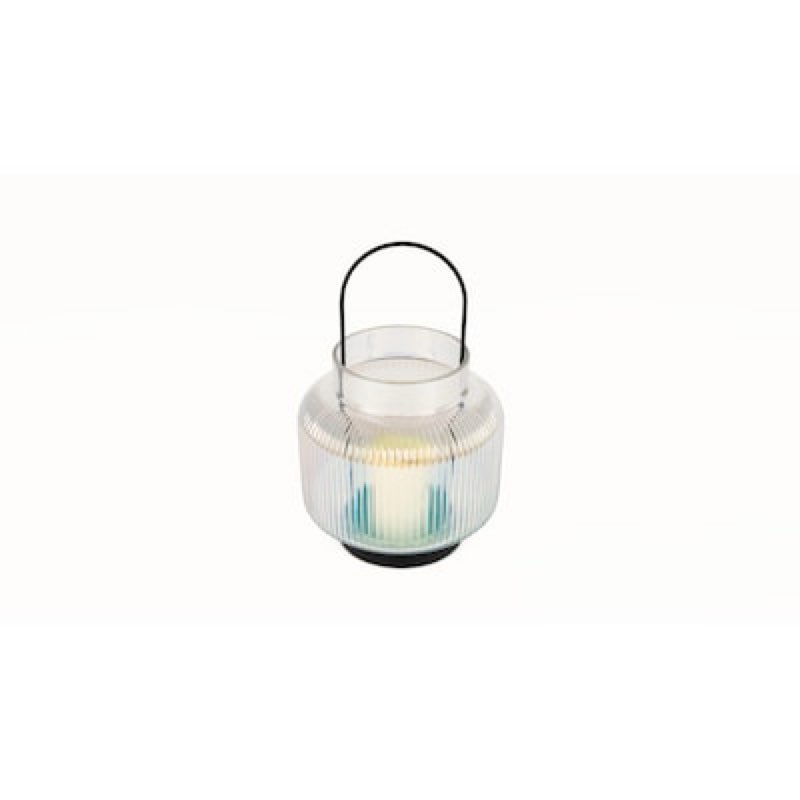 style selections 7.87-in x 12.01-in clear glass led light outdoor decorative lantern