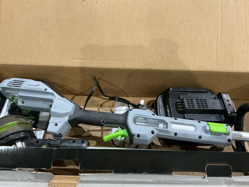 Condition photo showing New/Like New for ego power+ string trimmer, battery powered, 15" trimmer for weeds and grass with rapid reload, split shaft, includes 56v 2.5ah battery and charger - st1502sa w/2.5ah battery, rapid reload