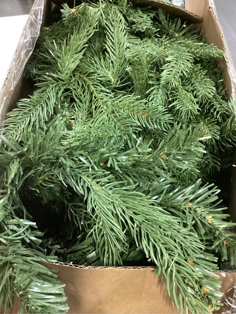 Condition photo showing Good Condition for 9FT Pre-Lit Artificial Christmas Garland with 50 LED Light Battery Operated, Holiday Decorations with 300 Tip Branch, for Indoor Door Home Stairs Fireplaces Wall Battery Operated Polyvinyl Chloride (PVC) Green 9FT