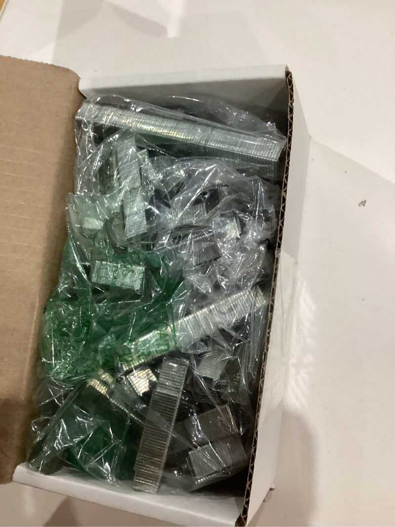 Condition photo showing Good Condition for K-779/12, 1/2” Leg by 1/2" Wide Crown Heavy-Duty GalvanizedPlier Staples, 5000 Per Package, for stapling Trays, Lids, Bags, Header Cards, Fastening End Caps and Container Inserts 1/2" crown x 1/2" leg length JK779