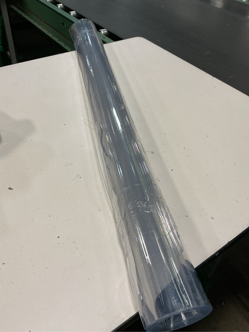 Condition photo showing Good Condition for lovepads clear table cover protector, 36 x 72 inch 2mm thick plastic table cover, table protector for dining room table, waterproof dresser cover top for kitchen, coffee, writing desk 36" x 72" (rectangular) clear 2mm