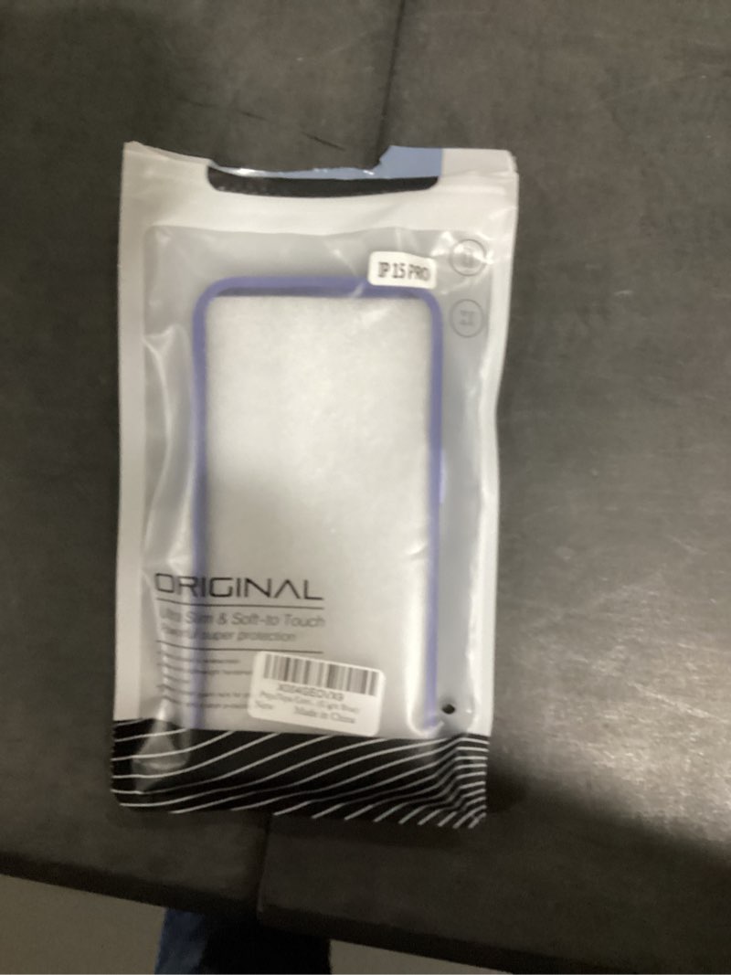 Condition photo showing Good Condition for compatible with iphone 15 pro case with magnetic ring stand, military drop protection, anti-scratch/anti-fingerprint translucent matte phone case for iphone 15 pro (light blue) for iphone 15 pro light blue
