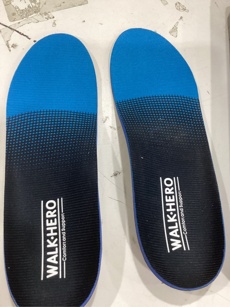 Condition photo showing Good Condition for plantar fasciitis insoles for men women - orthotics inserts, shoe insoles arch support flat feet inserts work boot insole (mens 10-10 1/2 | womens 12-12 1/2) mens 10 - 10 1/2 | womens 12 - 12 1/2 blue