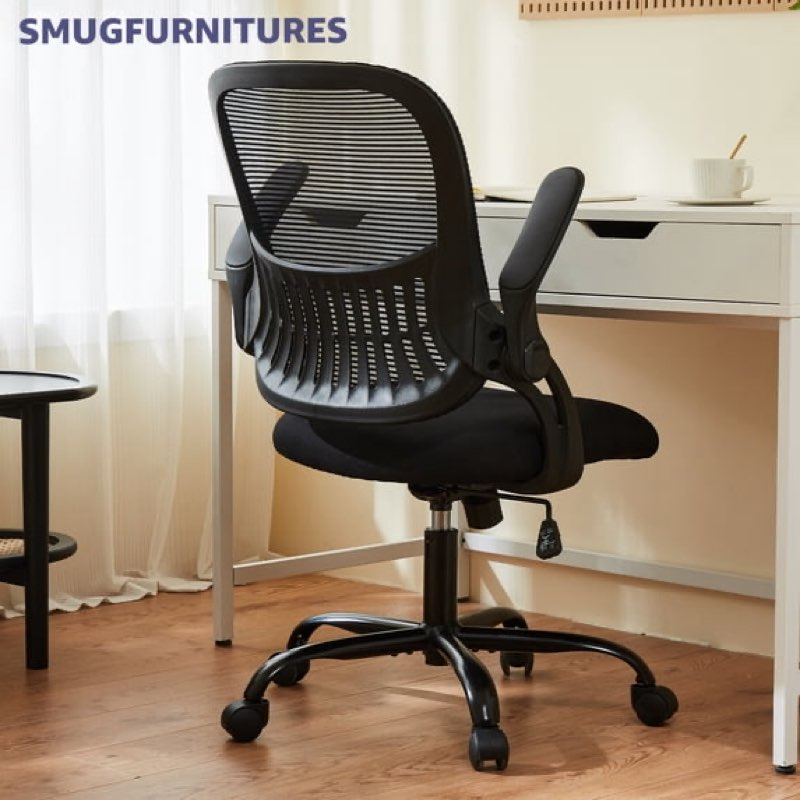 smug office computer desk chair, ergonomic mid-back mesh rolling work swivel task chairs with wheels