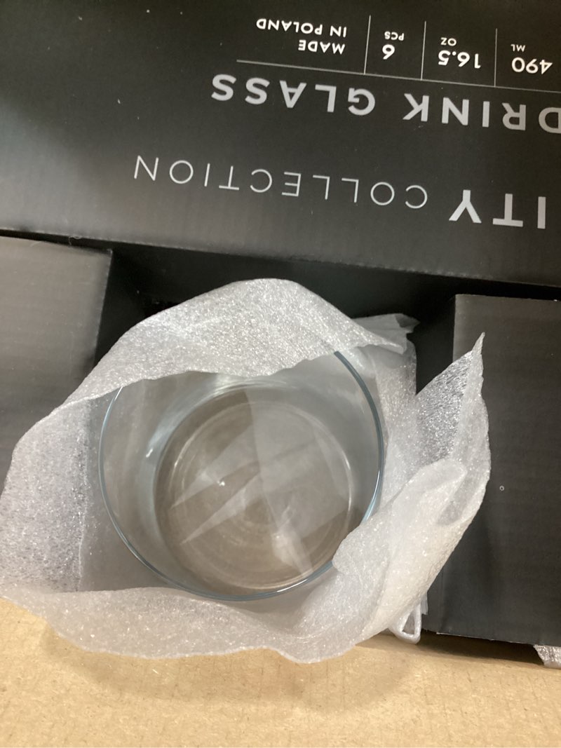 Condition photo showing New/Like New for krosno water glasses, set of 6, 16.6 fl oz, water drinks juice, infinity collection, lead-free lightweight glass, everyday drinking glass, dishwasher safe, made in europe 6 count (pack of 1)