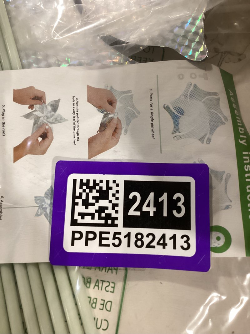Condition photo showing Good Condition for sunpro reflective pinwheels,10-pack extra sparkly pinwheels for garden decor, pinwheels for kids,scare birds away from garden yard patio lawn farm (10 pack).