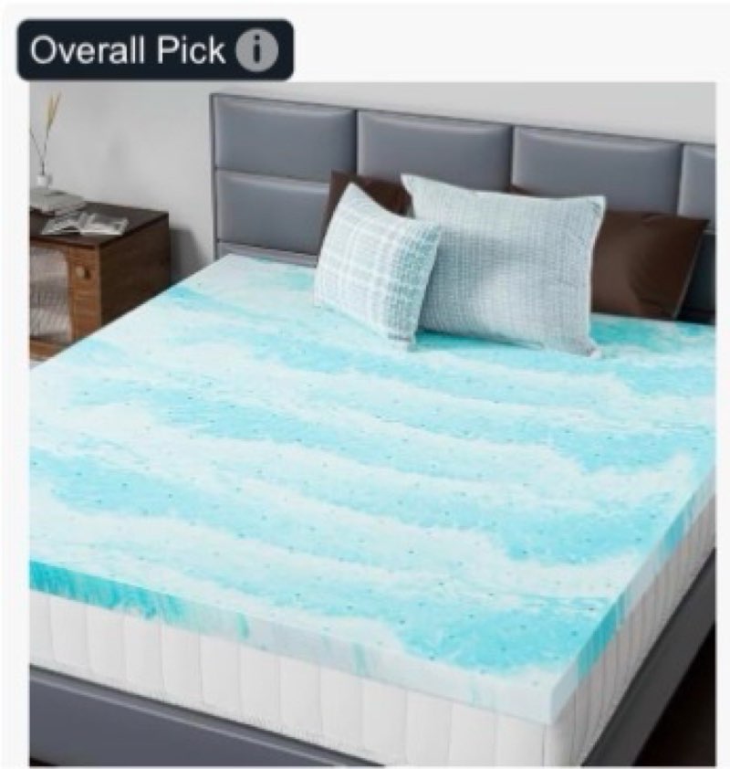 DUMOS Memory Foam Mattress Topper Full, 3 Inch Thick Gel Infused Bed Toppers for Full Size Bed, Cool