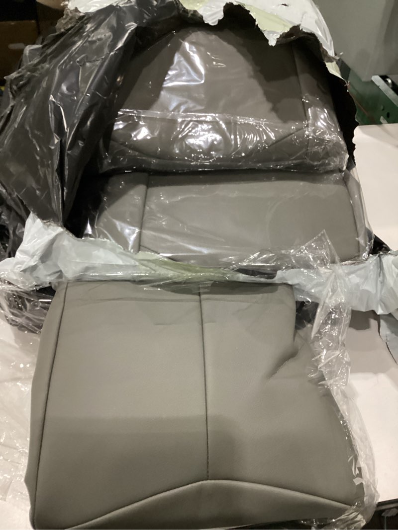 Condition photo showing Good Condition for driver and passenger bottom and top lean back seat cover compatible with chevy silverado & gmc sierra 2003-2006 replacement front with driver side foam cushion, light gray 922