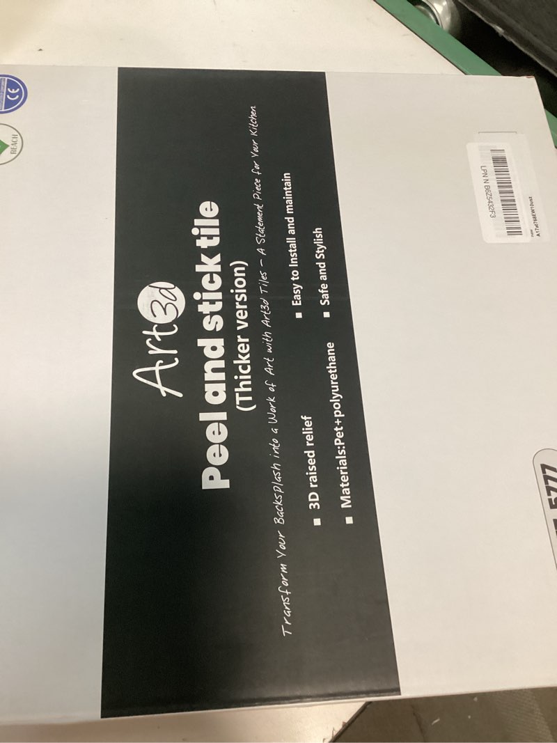 Condition photo showing Good Condition for art3d 10-pack heavy-duty peel and stick backsplash, 12x12 inch self-adhesive wall tile stick on kitchen countertop, beige and white 12 x 12 inch beige and white