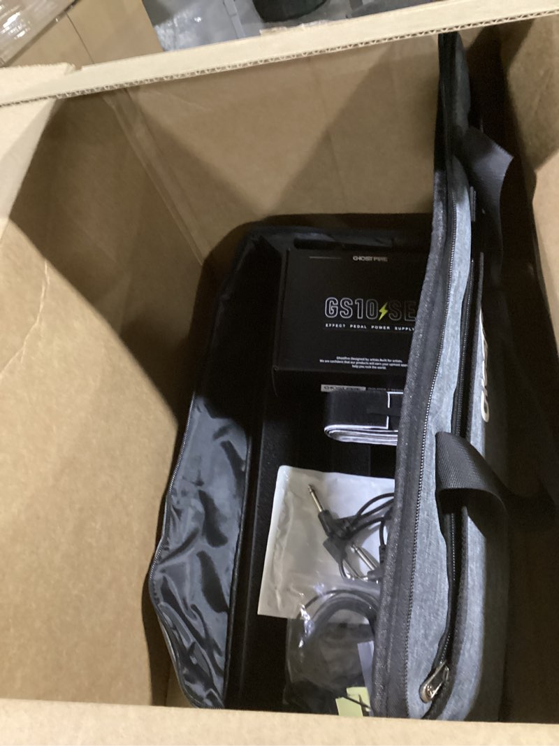 Condition photo showing Good Condition for Ghost Fire Small Powered Guitar Pedal Board Aluminum Alloy 1.5lbs Super light Foldable Effect Pedalboard19.7''x7'' with Carry Bag SPL-02, 4Pcs 6 Inch Guitar Pedal Cable with Power Supply GS10-SE SPL-02+GS10SE