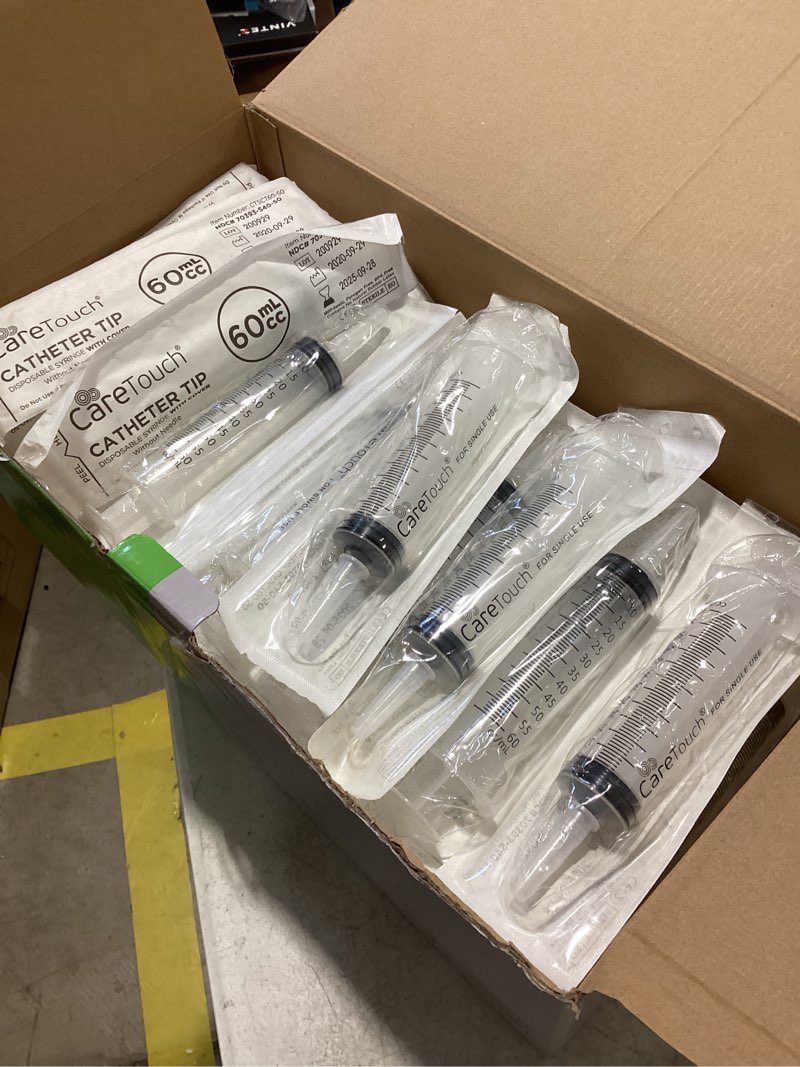 Condition photo showing Good Condition for care touch 60ml catheter tip syringe with covers 50 syringes