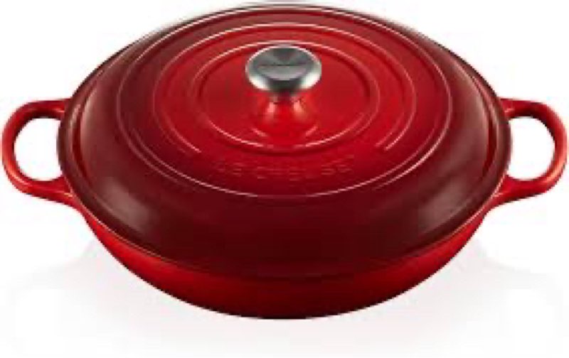 Le Creuset Enameled Cast Iron Signature Braiser, 5 qt, Cerise