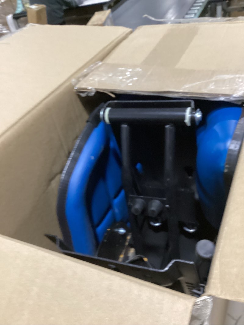 Condition photo showing As Is for blue universal adjustable tractor suspension seat triback style with tilt fits for ford/new holland tractor 3000 3010 3300 3400 3600 3610 shock absorption alloy steel pvc