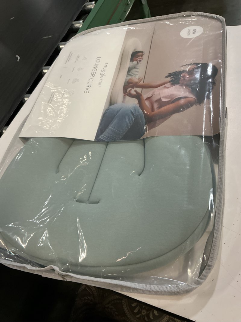 Condition photo showing New/Like New for snuggle me® baby lounger curve - premium organic cotton with foam core, machine-washable cover, buttery-soft & breathable cspc compliant infant lounger baby nest pillow with travel bag - slate
