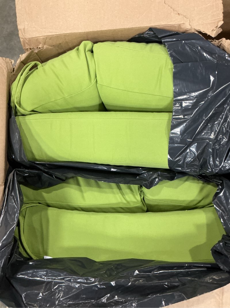Condition photo showing Good Condition for sunbrella outdoor high back chair cushion, 2 pack 44x21 inches patio chair cushions water repellent rocking cushions indoor furniture seat pad, canvas ginkgo