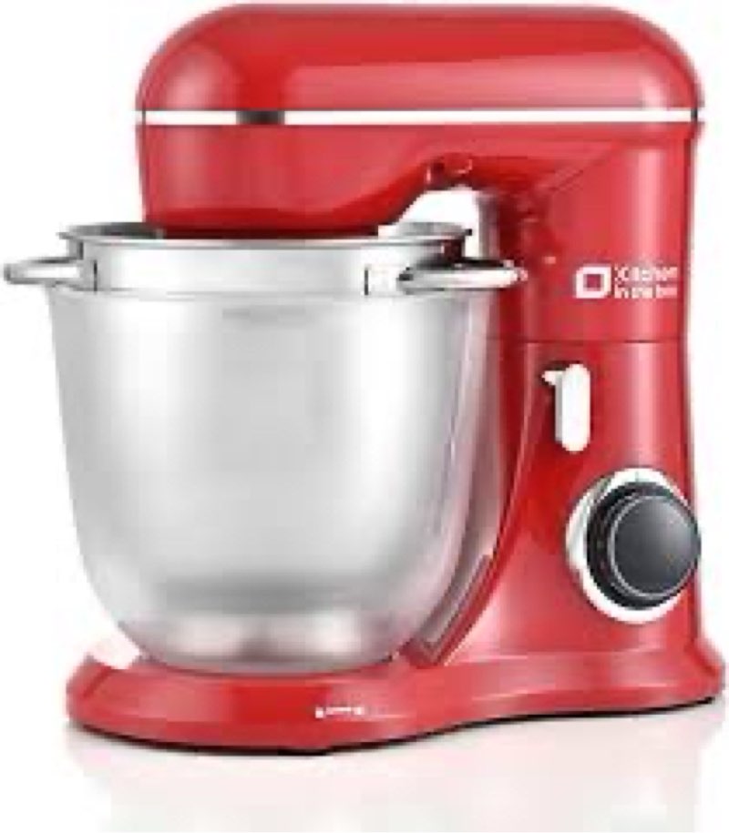 kitchen in the box stand mixer, 4.5qt+5qt two bowls electric food mixer, 10 speeds 3-in-1 kitchen mixer for daily use with egg whisk,dough hook,flat beater (rose pink, 5qt) rose pink 5qt