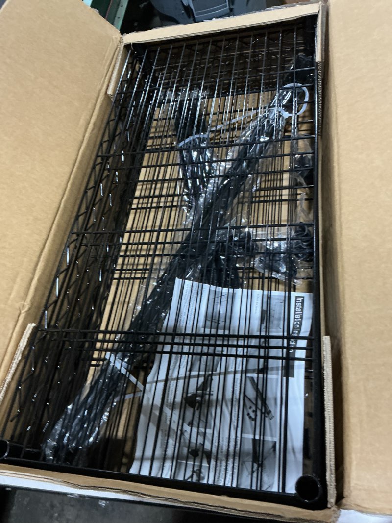 Condition photo showing New/Like New for xcity storage shelves, 5 tier heavy duty metal shelving unit, 2000 lbs adjustable steel wire shelf for commercial, pantry, kitchen, garage, 14" d x 30" w x 60" h, black black 30"w x 14"d x 60"h, 5-tier