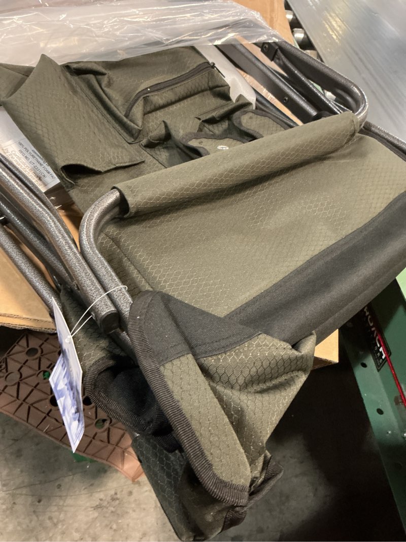Condition photo showing New/Like New for ever advanced lightweight folding directors chairs outdoor, aluminum camping chair with side table and storage pouch, heavy duty supports 350lbs