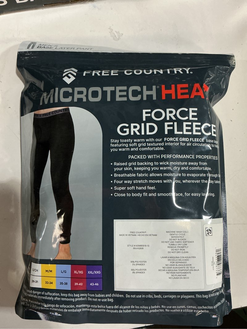 Condition photo showing New/Like New for free country men's microtech heat cocarber base layer pant (xl)