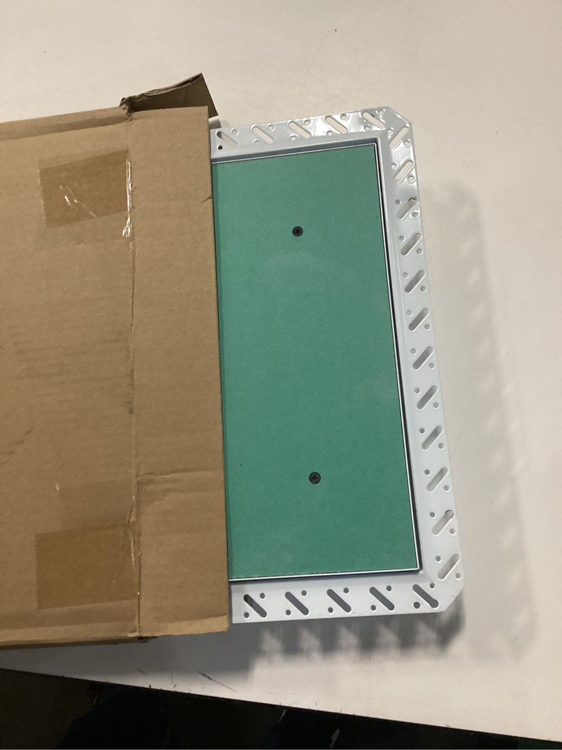 Condition photo showing Good Condition for byson drywall access panel 12x12 inches – wall access door with mud-in flange, heavy duty steel frame, 5/8” gypsum inlay, hidden hinged push lock 12 x 12 inches (5/8 inch thickness)