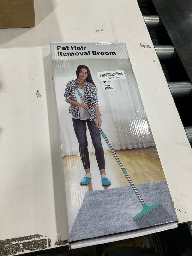 Condition photo showing Good Condition for Carpet Rake for Pet Hair Removal - Reusable Pet Hair Remover, 60” Adjustable Long Handle Cat Dog Carpet Rake Scraper with Patented Design, Dog Hair Rake Brush for Rugs, Mats 60” Blue