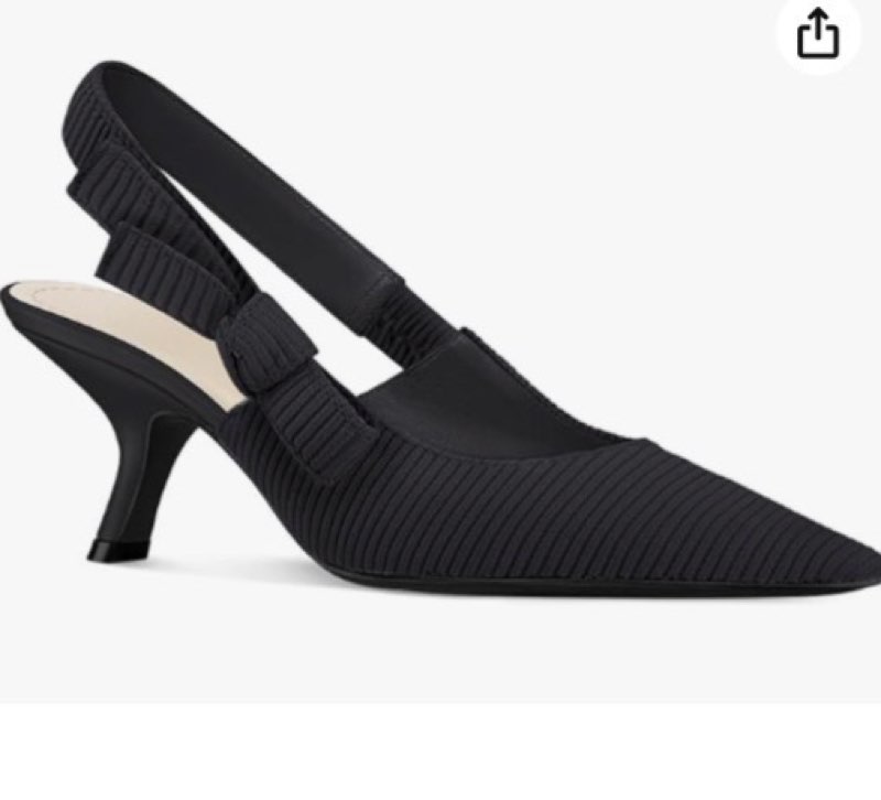 Coutgo Womens Slingback Kitten Heels Closed Pointed Toe Bowknot Knitted Slip On Work Pumps Dress Sho