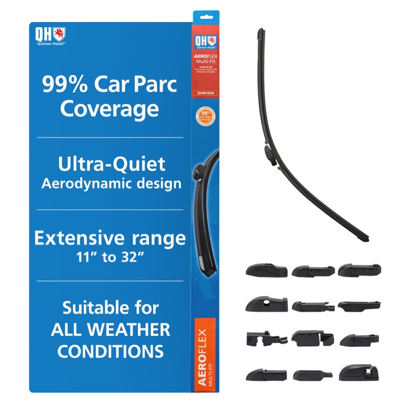 Aeroflex Flat Front Wiper Blade, Universal Adapters Included, 26” (Pack of 1)