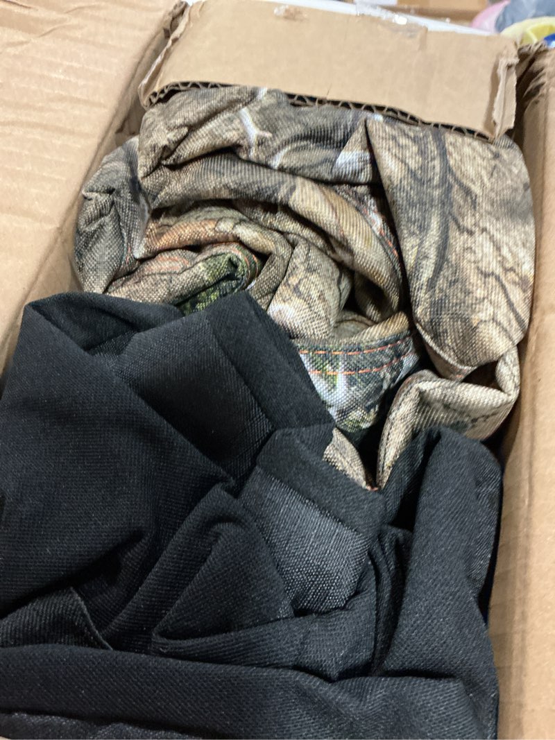 Condition photo showing Good Condition for mossy oak camo seat covers, airbag compatible, universial fit, fit most bucket seats - made with premium rip-stop oxford fabric - official licensed product oxford camo low back front
