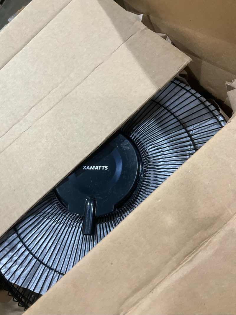 Condition photo showing Good Condition for 16" misting pedestal fan with 4l humidifier | 70° oscillating fan with 3 speeds, ac copper motor, anti-dry burn protection, and wheels for home, office, or bedroom use. f64 black