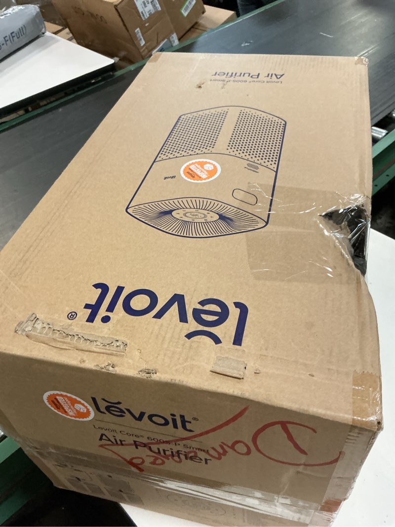 Condition photo showing As Is for levoit air purifiers for home large room up to 2933 ft² with hepa sleep mode, aham verifide, smart wifi, pm2.5 monitor, 3-in-1 filter for smoke, pet allergies, dust, alexa control, core 600s-p, grey core 600s-p gray
