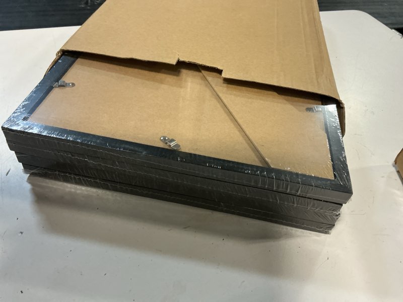 Condition photo showing New/Like New for egofine 11x14 picture frames set of 4, made of solid wood covered by plexiglass 5x7 and 8x10 with mat or 11x14 without mat, for table top display and wall mounting photo frame black black 11x14