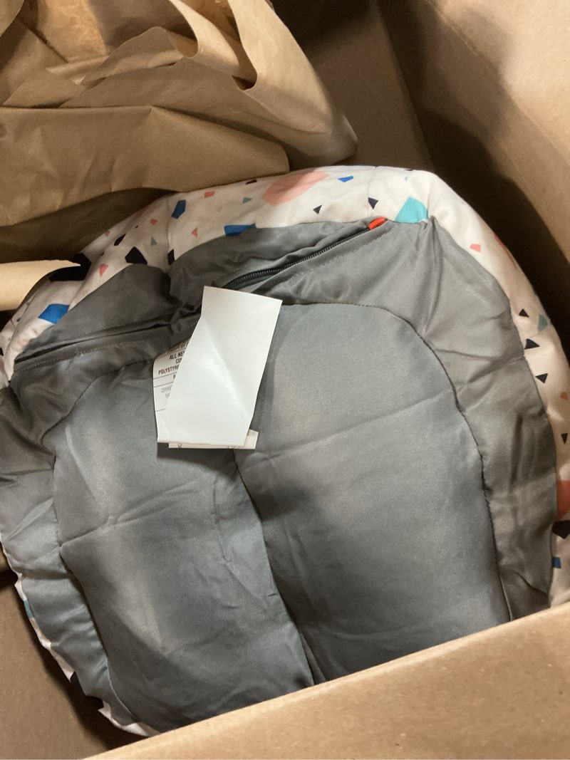 Condition photo showing Good Condition for Big Joe Milano Child-Sized Bean Bag Chair for Kids Bedroom and Reading Nook, Dolce Terazzo Lenox, Durable Easy-Clean Woven Polyester, Refillable