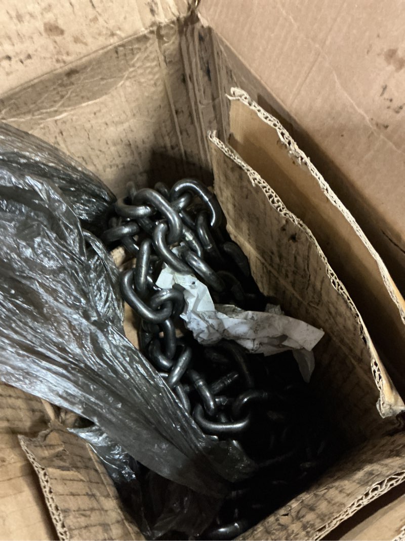 Condition photo showing As Is for beamnova 3/8 inch 20ft tow chains, 7100lbs working load, grab hooks, heavy duty trailer safety chain, grade 80 log chain, towing accessories for trucks car vehicle, binder recovery chain 3/8 inch x 20 ft