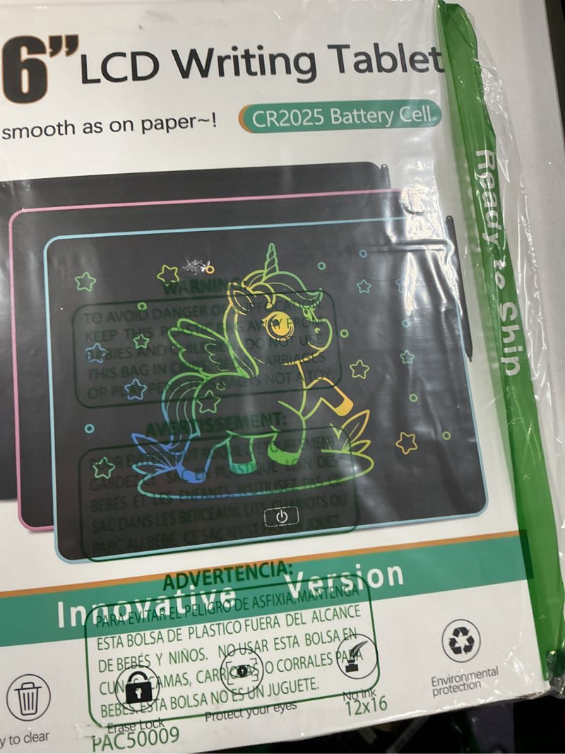 Condition photo showing Good Condition for LCD Writing Tablet,16 Inch Colorful Screen Doodle Board Toddler Educational Toys for 3 4 5 6 Years Old Boys Girls Reusable Portable Drawing Tablet Christmas Toys Gifts for Kids (Black) Black 16 inch