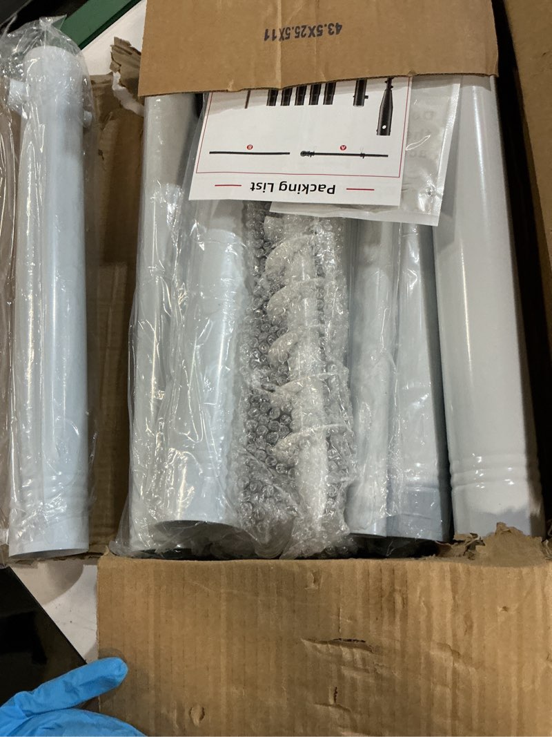Condition photo showing Good Condition for 100" heavy-duty alloy real estate sign post commercial yard sign with 35" arm & 200lb windproof clips - rust-proof steel stake for realtor, open house, business hours white (sign not included)