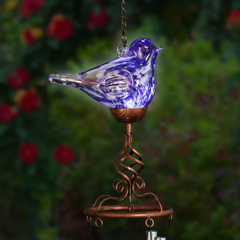 Similar  to photo Exhart 44.02-Inches Blue Metal Solar Wind Chime