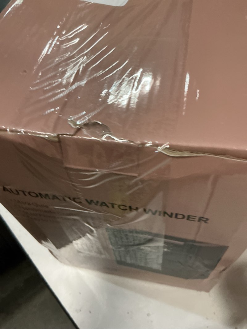 Condition photo showing New/Like New for watch winder for automatic watches: automatic single watch winder box with japanese quiet motor, rotating watch case in black carbon fiber leather, gifts for men collectors
