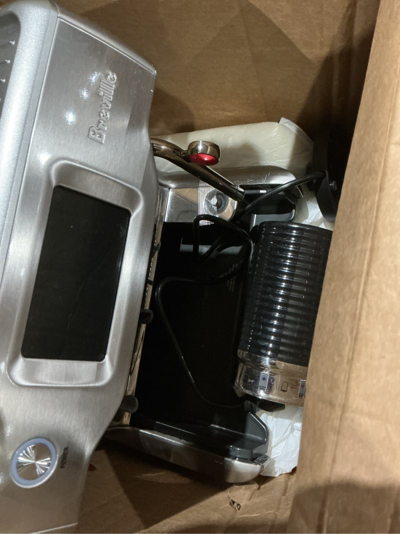 Condition photo showing As Is for breville barista touch espresso machine bes880bss, brushed stainless steel