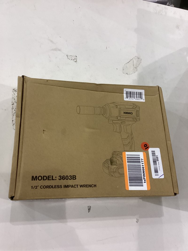 Condition photo showing As Is for KIMO Impact Wrench 1/2 Cordless,550N.m/406ft-lbs Max Torque & 3000RPM, 2x20V 3.0Ah Battery, Impact Gun with 7 Drive Impact Sockets, 3 Inch Extension Bar, 1 Hour Fast Charger Impact Drill for Car Tires